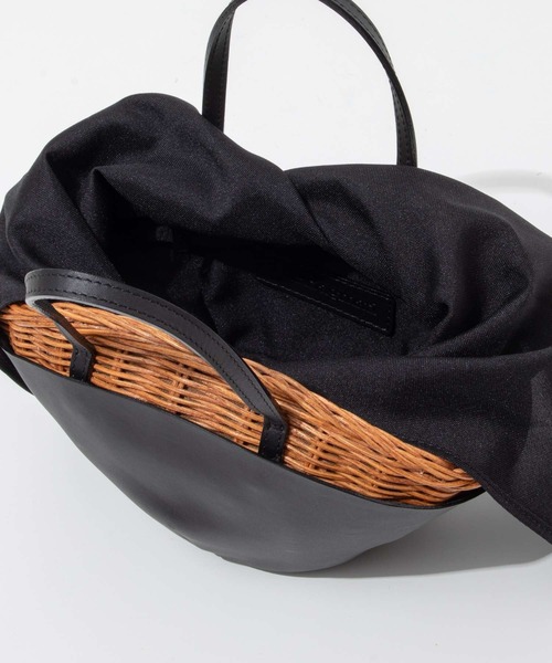 The Bagmati（ザバグマティ）の「BAGMATI LEATHER COMBINATION BASKET バグマティ レザー使い かごバッグ（ハンドバッグ・レディース・ブラック・FREE）」の8枚目の写真