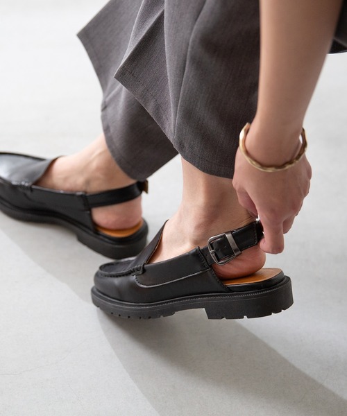 バックストラップ 厚底 ローファー（ローファー）｜menue（メヌエ）の