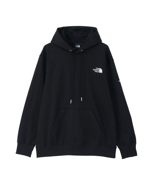 THE NORTH FACE(ザノースフェイス)の「THE NORTH FACE Square Logo Hoodie(ザ・ノース・フェイス スクエア ロゴ フーディー)(パーカー・メンズ・ブラック/オフホワイト/パープル系/グリーン系・MEDIUM/LARGE/X-LARGE/SMALL/XX-LARGE)」の3枚目の写真