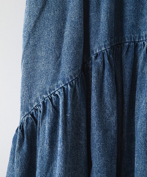 JEANS MATE(ジーンズメイト)の「【BOUNDARY/バウンダリー】 デニムギャザースカート(スカート・レディース・ケミカルウォッシュ/ブラック/スカイブルー・MEDIUM/LARGE)」の18枚目の写真