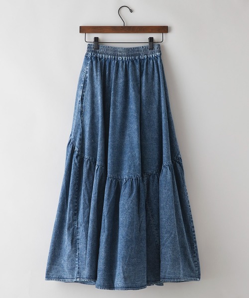 JEANS MATE(ジーンズメイト)の「【BOUNDARY/バウンダリー】 デニムギャザースカート(スカート・レディース・ケミカルウォッシュ/ブラック/スカイブルー・MEDIUM/LARGE)」の15枚目の写真