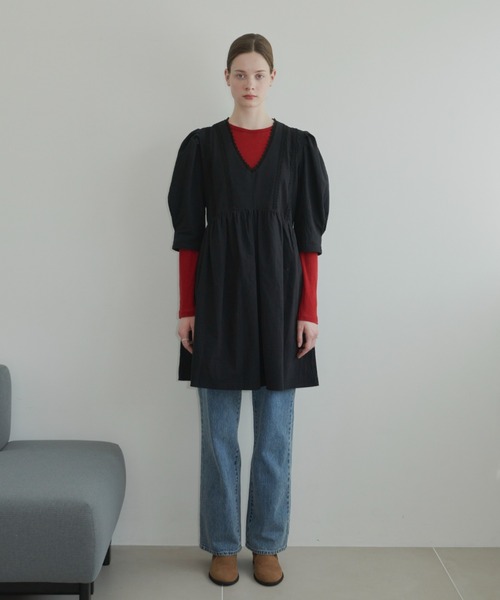 GIUNON（ジウノン）の「back stitch sheer tops / バックステッチシアートップス（Tシャツ/カットソー・レディース・レッド/ブルー/アイボリー・FREE）」の13枚目の写真