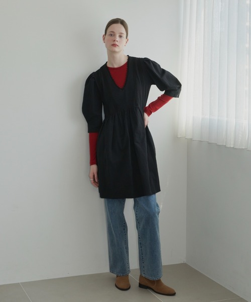 GIUNON（ジウノン）の「back stitch sheer tops / バックステッチシアートップス（Tシャツ/カットソー・レディース・レッド/ブルー/アイボリー・FREE）」の14枚目の写真