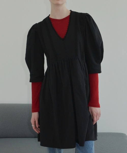 GIUNON（ジウノン）の「back stitch sheer tops / バックステッチシアートップス（Tシャツ/カットソー・レディース・レッド/ブルー/アイボリー・FREE）」の17枚目の写真