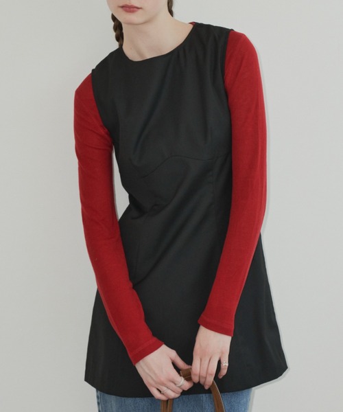 GIUNON（ジウノン）の「back stitch sheer tops / バックステッチシアートップス（Tシャツ/カットソー・レディース・レッド/ブルー/アイボリー・FREE）」の21枚目の写真