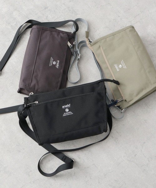 anello(アネロ)の「CABIN キャビン 撥水加工 5ポケット ミニショルダーバッグ(ショルダーバッグ・レディース・グレイッシュベージュ/ブラック/スミクロ・FREE)」の8枚目の写真