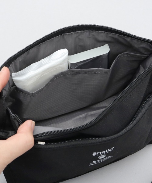 anello(アネロ)の「CABIN キャビン 撥水加工 5ポケット ミニショルダーバッグ(ショルダーバッグ・レディース・グレイッシュベージュ/ブラック/スミクロ・FREE)」の12枚目の写真