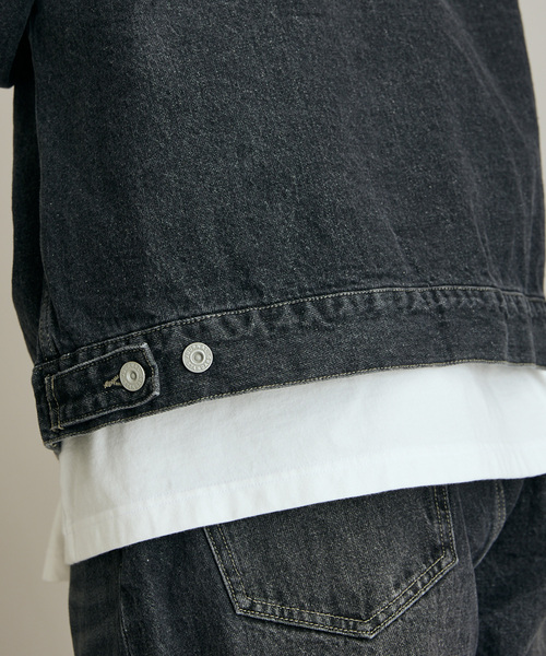 JOURNAL STANDARD（ジャーナルスタンダード）の「バギー デニムトラッカージャケット（デニムジャケット・メンズ・ブラック系その他/ブルー・SMALL/MEDIUM/LARGE）」の9枚目の写真