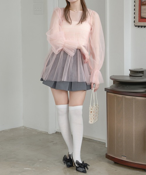 Ambre Neige(アンブルネージュ)の「sheer candy tops / シアーキャンディトップス(シャツ/ブラウス・レディース・アイボリー/ベビーピンク/ブラック・FREE)」の11枚目の写真