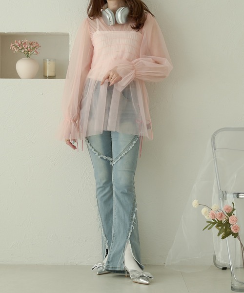 Ambre Neige(アンブルネージュ)の「sheer candy tops / シアーキャンディトップス(シャツ/ブラウス・レディース・アイボリー/ベビーピンク/ブラック・FREE)」の19枚目の写真