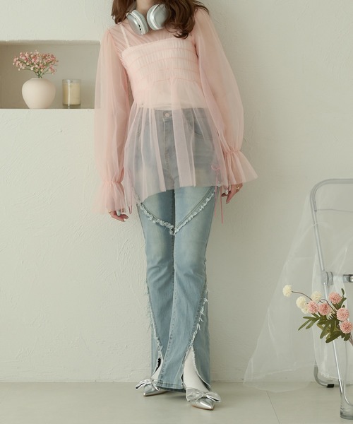 Ambre Neige(アンブルネージュ)の「sheer candy tops / シアーキャンディトップス(シャツ/ブラウス・レディース・アイボリー/ベビーピンク/ブラック・FREE)」の20枚目の写真