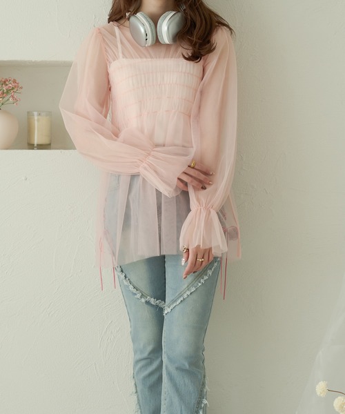 Ambre Neige(アンブルネージュ)の「sheer candy tops / シアーキャンディトップス(シャツ/ブラウス・レディース・アイボリー/ベビーピンク/ブラック・FREE)」の15枚目の写真