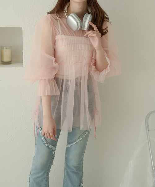 Ambre Neige(アンブルネージュ)の「sheer candy tops / シアーキャンディトップス(シャツ/ブラウス・レディース・アイボリー/ベビーピンク/ブラック・FREE)」の17枚目の写真