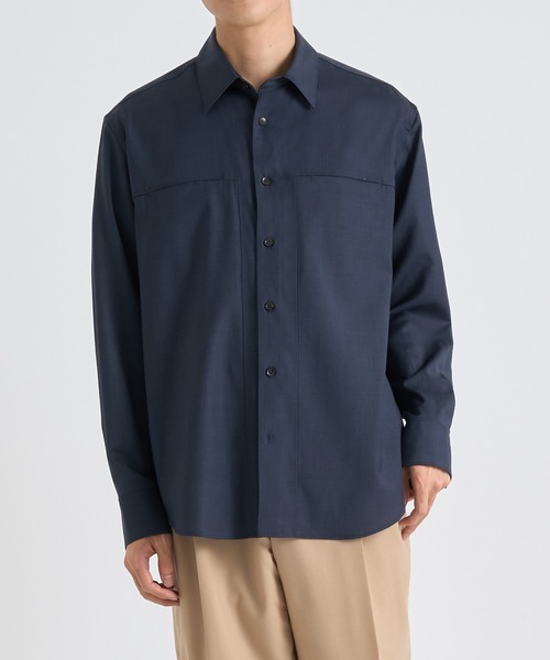THE TOKYO(ザトウキョウ)の「【THE TOKYO/ザトウキョウ】Active Washable Wool L/S Shirt Solid/アクティブウォッシャブルウールL/Sシャツソリッド(シャツ/ブラウス・メンズ・ダークネイビー・44/46/48)」の1枚目の写真