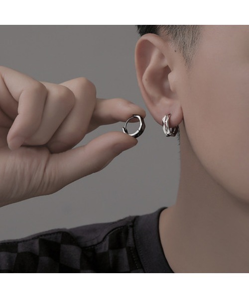 SILVER BULLET（シルバーバレット）の「『SBLTR』ユニセックス デザインフープピアス（ピアス（片耳用）・レディース・A/B/C/D/E・FREE）」の2枚目の写真