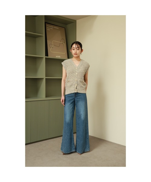 Vicente（ヴィセンテ）の「【脚長効果抜群！】Vicente wide denim（デニムパンツ・レディース・ブルー・S/M/XS）」の4枚目の写真