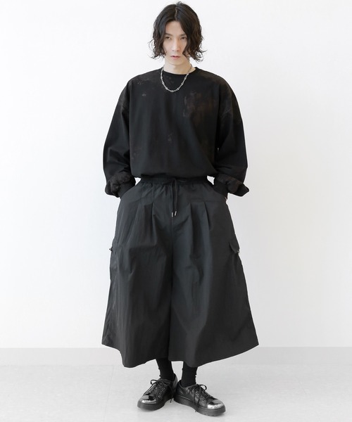 minsobi(ミンソビ)の「クロップドワイドスカートパンツ(その他パンツ・メンズ・ブラック・FREE)」の5枚目の写真