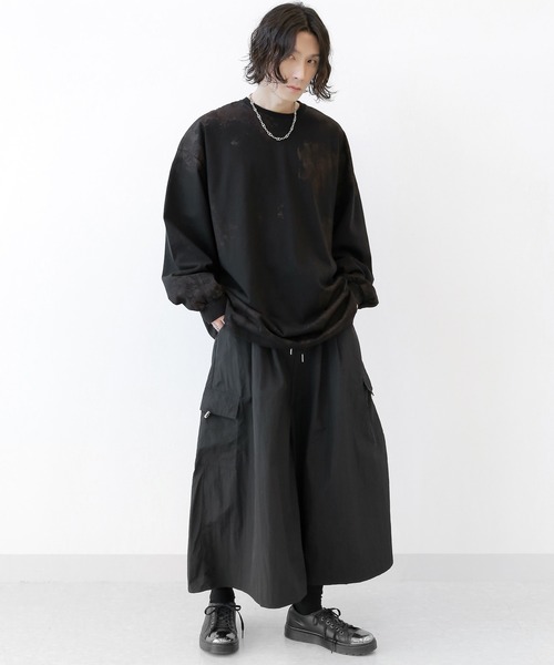 minsobi(ミンソビ)の「クロップドワイドスカートパンツ(その他パンツ・メンズ・ブラック・FREE)」の7枚目の写真