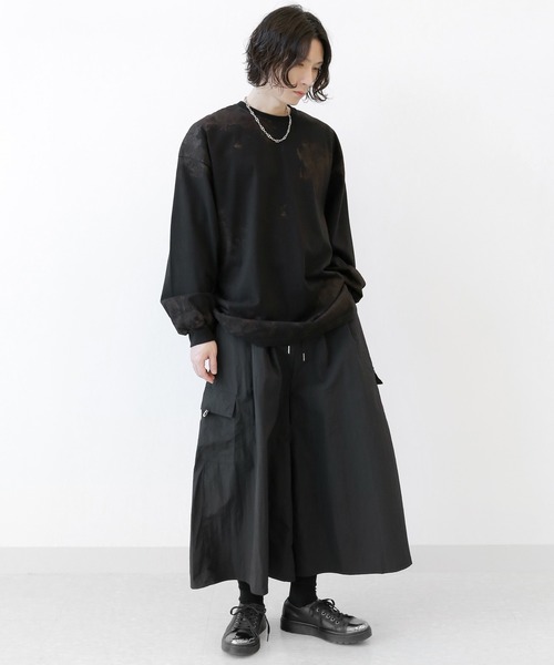 minsobi(ミンソビ)の「クロップドワイドスカートパンツ(その他パンツ・メンズ・ブラック・FREE)」の8枚目の写真