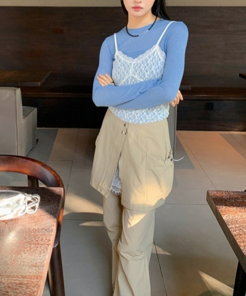 gossip！ロサンゼルス（ゴシップロサンゼルス）の「レースキャミソール レースインナーキャミワンピース 重ねストラップドレス 日常＆シンプル（キャミソール・レディース・オフホワイト・FREE）」の4枚目の写真