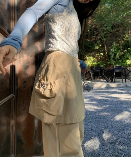 gossip！ロサンゼルス（ゴシップロサンゼルス）の「レースキャミソール レースインナーキャミワンピース 重ねストラップドレス 日常＆シンプル（キャミソール・レディース・オフホワイト・FREE）」の6枚目の写真