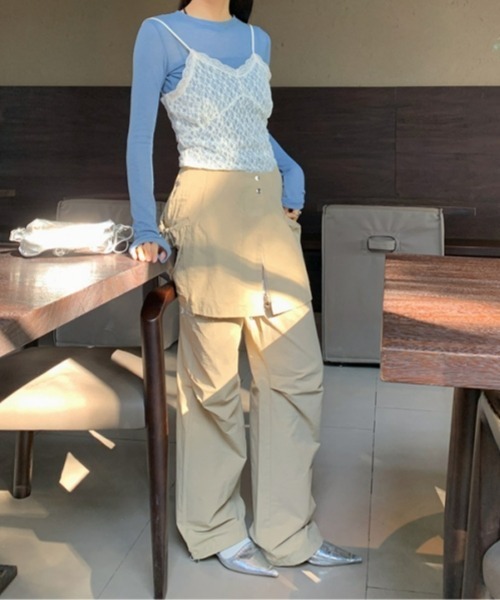 gossip！ロサンゼルス（ゴシップロサンゼルス）の「レースキャミソール レースインナーキャミワンピース 重ねストラップドレス 日常＆シンプル（キャミソール・レディース・オフホワイト・FREE）」の8枚目の写真