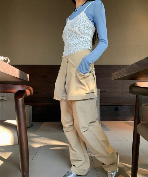 gossip！ロサンゼルス（ゴシップロサンゼルス）の「レースキャミソール レースインナーキャミワンピース 重ねストラップドレス 日常＆シンプル（キャミソール・レディース・オフホワイト・FREE）」の11枚目の写真