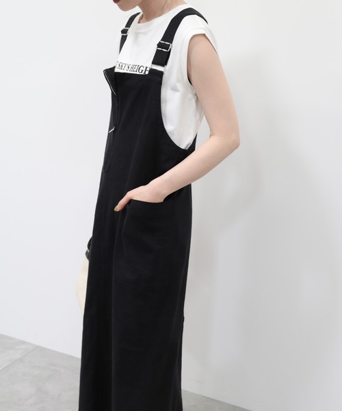 AMERICAN HOLIC（アメリカンホリック）の「リネンブレンドIラインジャンパースカート（ワンピース・レディース・ブラック・M/L）」の9枚目の写真