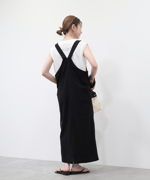 AMERICAN HOLIC（アメリカンホリック）の「リネンブレンドIラインジャンパースカート（ワンピース・レディース・ブラック・M/L）」の10枚目の写真