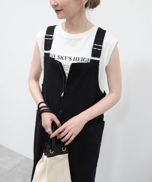 AMERICAN HOLIC（アメリカンホリック）の「リネンブレンドIラインジャンパースカート（ワンピース・レディース・ブラック・M/L）」の11枚目の写真