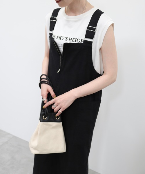 AMERICAN HOLIC（アメリカンホリック）の「リネンブレンドIラインジャンパースカート（ワンピース・レディース・ブラック・M/L）」の12枚目の写真