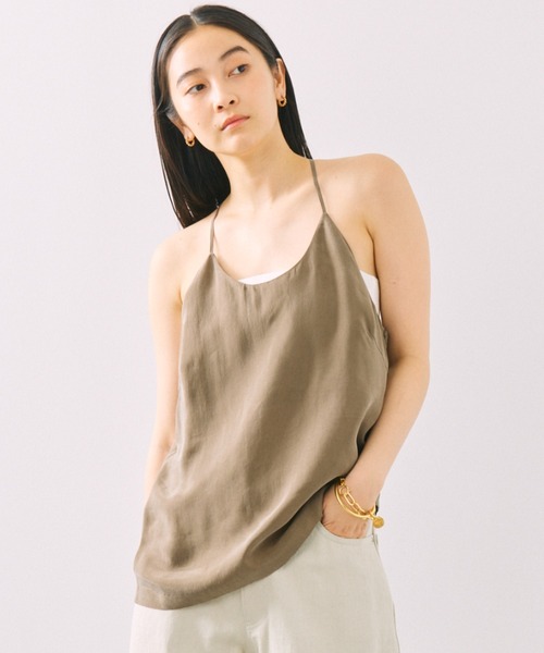 BABYLONE(バビロン)の「キュプラホルターキャミブラウス(キャミソール・レディース・ブラック/カーキ・フリー)」の2枚目の写真