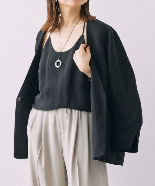 BABYLONE(バビロン)の「キュプラホルターキャミブラウス(キャミソール・レディース・ブラック/カーキ・フリー)」の1枚目の写真