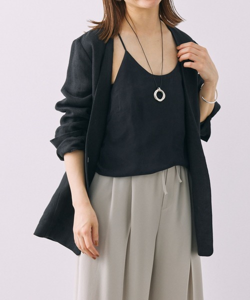 BABYLONE(バビロン)の「キュプラホルターキャミブラウス(キャミソール・レディース・ブラック/カーキ・フリー)」の4枚目の写真