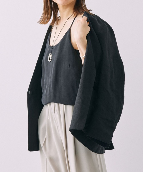 BABYLONE(バビロン)の「キュプラホルターキャミブラウス(キャミソール・レディース・ブラック/カーキ・フリー)」の5枚目の写真