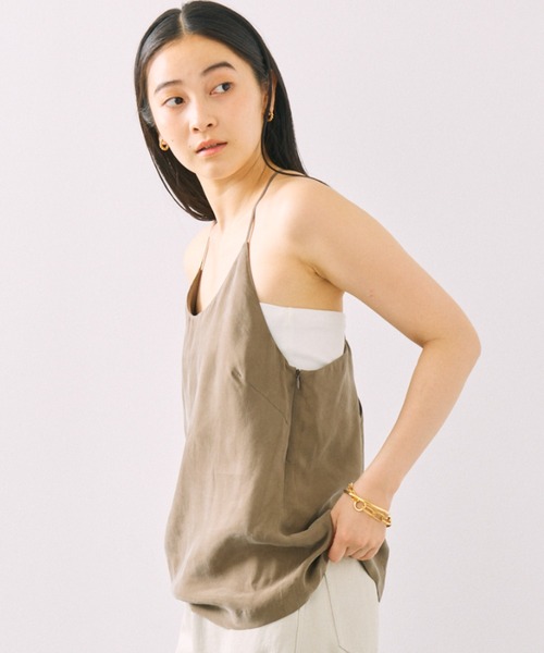 BABYLONE(バビロン)の「キュプラホルターキャミブラウス(キャミソール・レディース・ブラック/カーキ・フリー)」の20枚目の写真