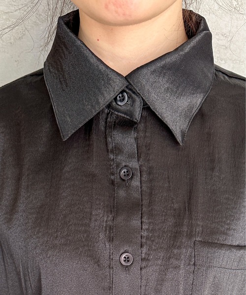 feepur（フェピュール）の「ボックスショートシアーシャツ（シャツ/ブラウス・レディース・ブラック/グリーン/アイボリー・MEDIUM）」の22枚目の写真