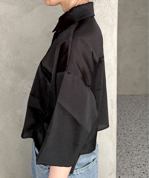 feepur（フェピュール）の「ボックスショートシアーシャツ（シャツ/ブラウス・レディース・ブラック/グリーン/アイボリー・MEDIUM）」の19枚目の写真