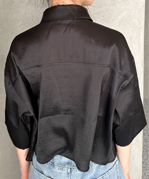 feepur（フェピュール）の「ボックスショートシアーシャツ（シャツ/ブラウス・レディース・ブラック/グリーン/アイボリー・MEDIUM）」の20枚目の写真