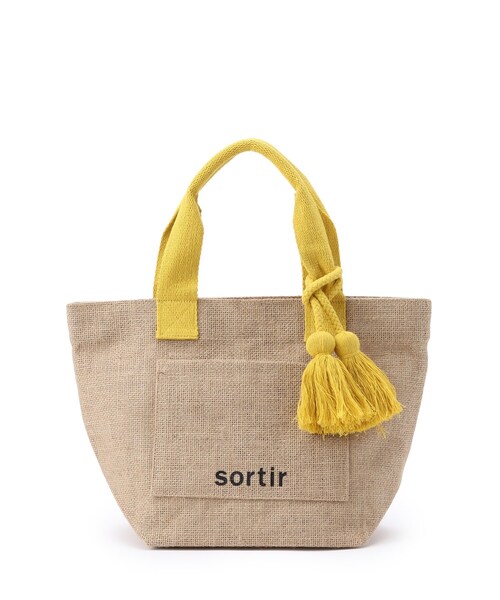 SHOO・LA・RUE（シューラルー）の「◆シーズンムード高まる フロントポケット ジュートランチトートバッグ（トートバッグ・レディース・ブラック/ライトパープル/ダークブラウン/オレンジ/イエロー/ブラック系・00）」の5枚目の写真