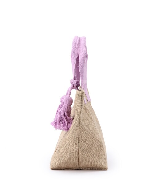 SHOO・LA・RUE（シューラルー）の「◆シーズンムード高まる フロントポケット ジュートランチトートバッグ（トートバッグ・レディース・ブラック/ライトパープル/ダークブラウン/オレンジ/イエロー/ブラック系・00）」の9枚目の写真