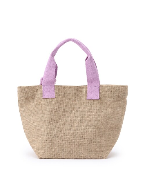 SHOO・LA・RUE（シューラルー）の「◆シーズンムード高まる フロントポケット ジュートランチトートバッグ（トートバッグ・レディース・ブラック/ライトパープル/ダークブラウン/オレンジ/イエロー/ブラック系・00）」の10枚目の写真
