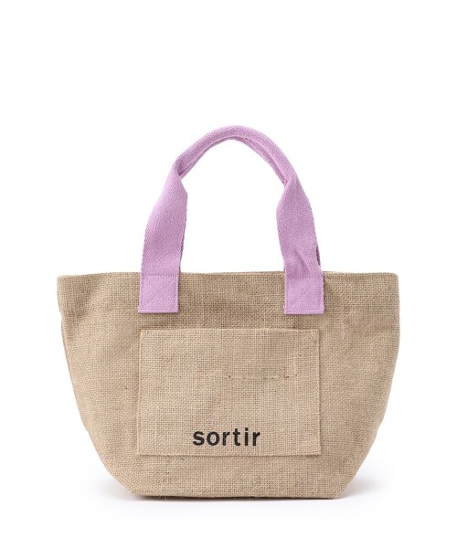 SHOO・LA・RUE（シューラルー）の「◆シーズンムード高まる フロントポケット ジュートランチトートバッグ（トートバッグ・レディース・ブラック/ライトパープル/ダークブラウン/オレンジ/イエロー/ブラック系・00）」の11枚目の写真