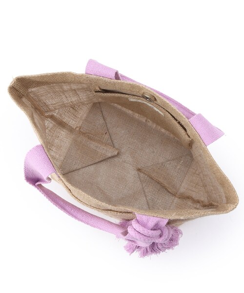 SHOO・LA・RUE（シューラルー）の「◆シーズンムード高まる フロントポケット ジュートランチトートバッグ（トートバッグ・レディース・ブラック/ライトパープル/ダークブラウン/オレンジ/イエロー/ブラック系・00）」の13枚目の写真