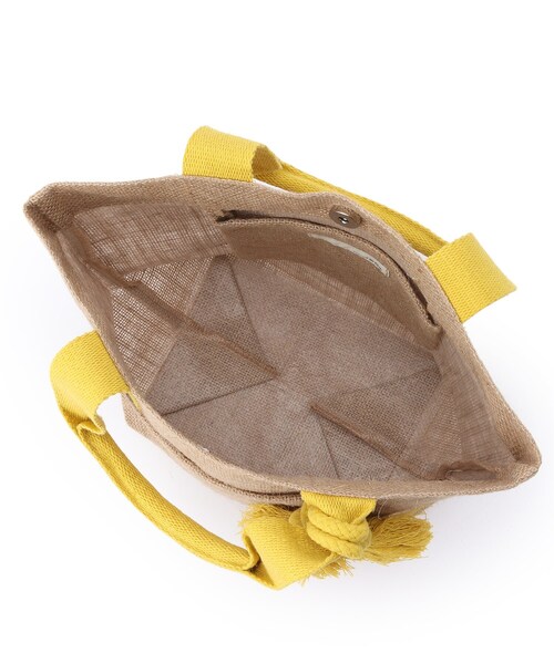 SHOO・LA・RUE（シューラルー）の「◆シーズンムード高まる フロントポケット ジュートランチトートバッグ（トートバッグ・レディース・ブラック/ライトパープル/ダークブラウン/オレンジ/イエロー/ブラック系・00）」の15枚目の写真