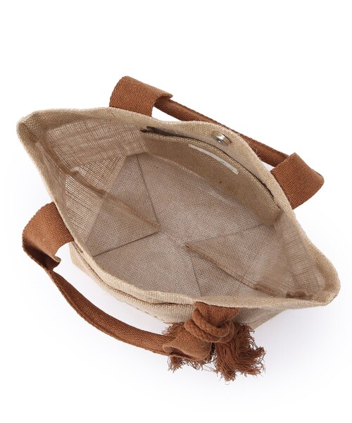 SHOO・LA・RUE（シューラルー）の「◆シーズンムード高まる フロントポケット ジュートランチトートバッグ（トートバッグ・レディース・ブラック/ライトパープル/ダークブラウン/オレンジ/イエロー/ブラック系・00）」の16枚目の写真