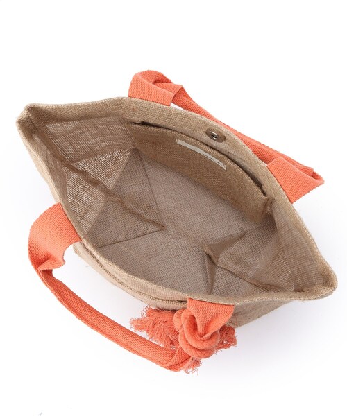 SHOO・LA・RUE（シューラルー）の「◆シーズンムード高まる フロントポケット ジュートランチトートバッグ（トートバッグ・レディース・ブラック/ライトパープル/ダークブラウン/オレンジ/イエロー/ブラック系・00）」の17枚目の写真