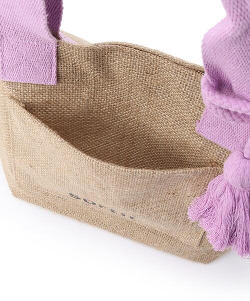 SHOO・LA・RUE（シューラルー）の「◆シーズンムード高まる フロントポケット ジュートランチトートバッグ（トートバッグ・レディース・ブラック/ライトパープル/ダークブラウン/オレンジ/イエロー/ブラック系・00）」の21枚目の写真