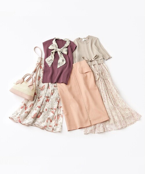 index(インデックス)の「◆フローラルプリントフレアスカート【洗濯機洗い可/防シワ】(スカート・レディース・サックスブルー系/アイボリー系/チャコール・40/38/36/42)」の18枚目の写真