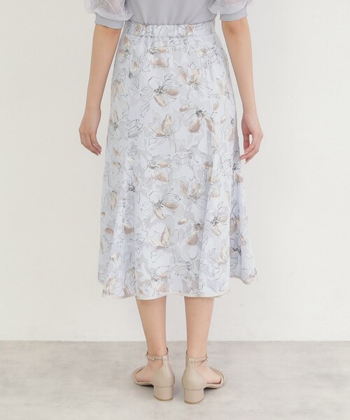 index(インデックス)の「◆フローラルプリントフレアスカート【洗濯機洗い可/防シワ】(スカート・レディース・サックスブルー系/アイボリー系/チャコール・40/38/36/42)」の21枚目の写真